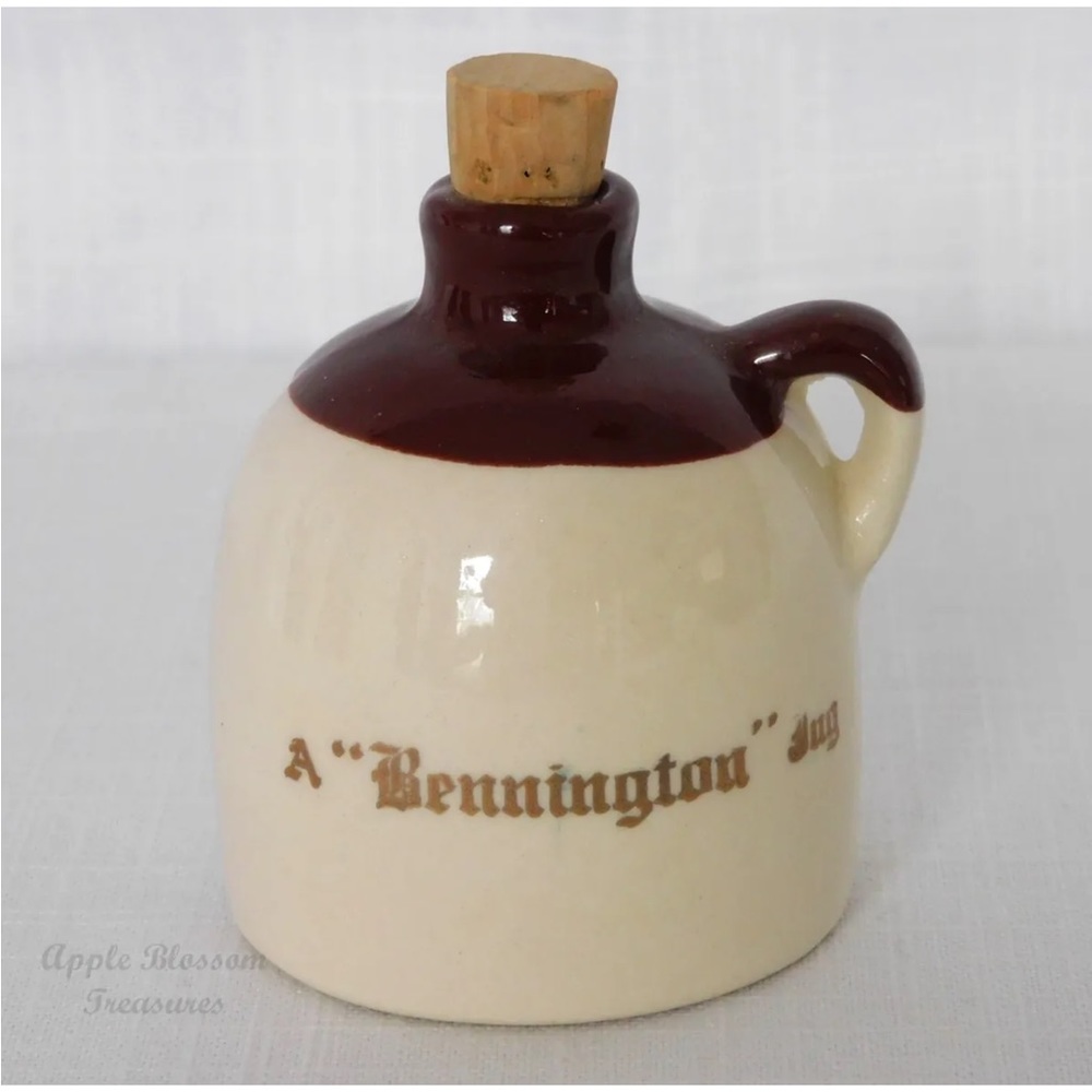 Vintage Miniature A “Bennington” Jug P.C.A. Hand Crafted USA Stoneware Ceramic